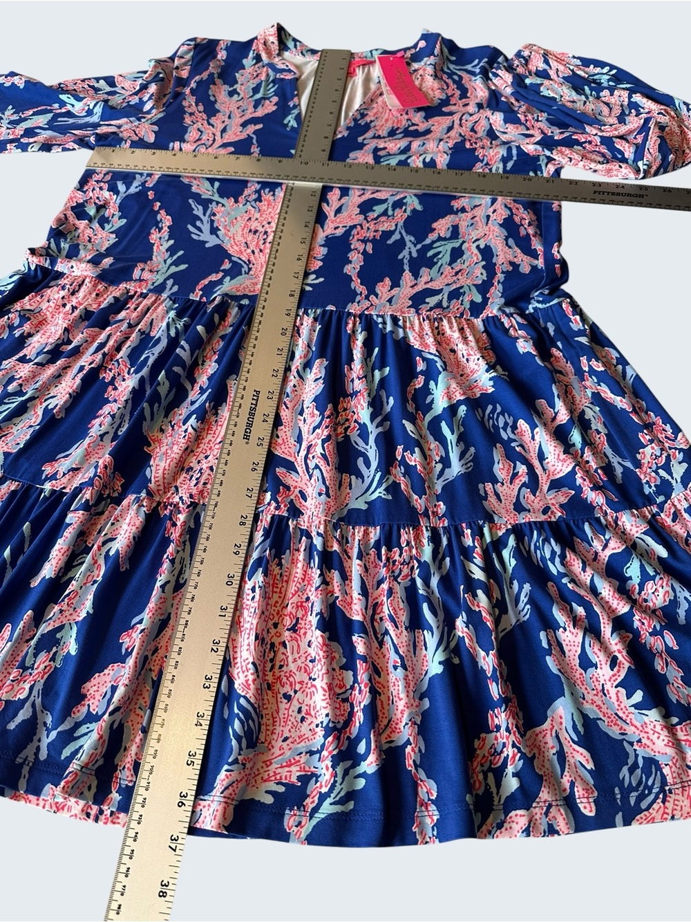 LILLY PULITZER Women's TRACI L/S Dress BOREALIS BLUE SWIM ON OVER XL NWT - Picture 8 of 9
